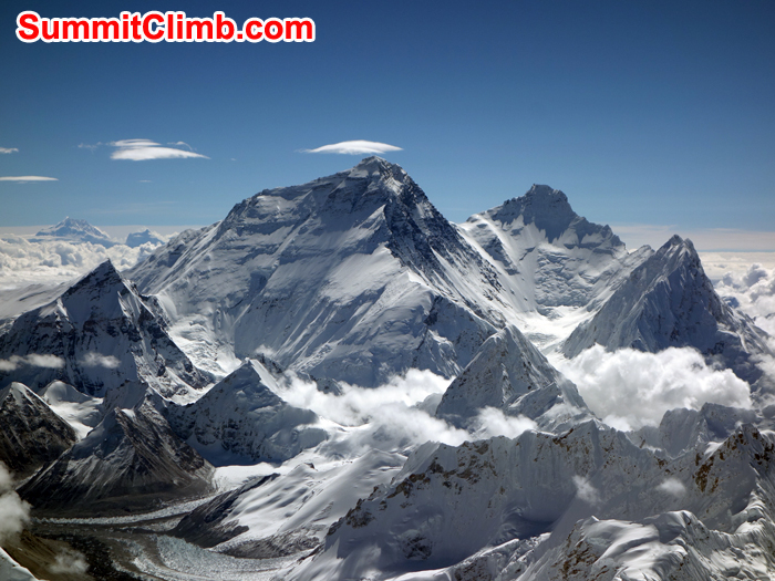 Mount Everest, Lhotse seen from Summit of Cho Oyu. Photo Farzin
